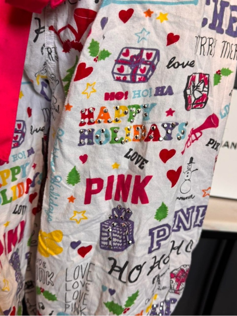 PINK Victoria’s Secret, Y2K holiday colorful, PJ pants - Picture 3 of 6